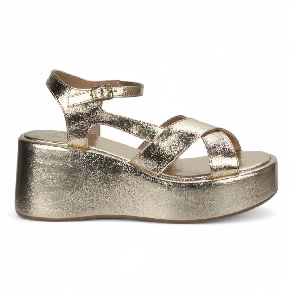 NEW LOVE RIO women's alto wedge sandal in champagne